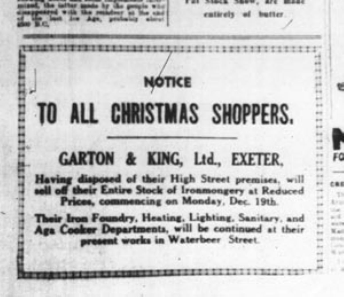 Christmas shoppers notice 1932