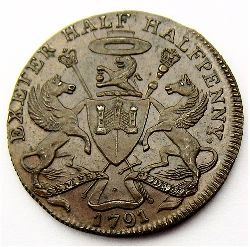 Exeter Half Halfpenny (reverse)