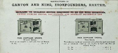 A later Cottage Stove advert, post 1865, the company now Garton & King