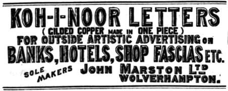 Marston advert for Koh-I-Noor Letters