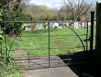 Alphington Church - John Eddy, Kennford Iron Works, Kenn (name is on post)