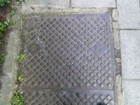 Manhole Diamond Pattern Not Hinged Name on long edge OKEHAMPTON