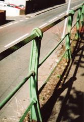 Stanchions alongside Footpath, Cowley Bridge Rd