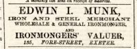 E. Munk advert, 1880s