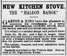 Advert, Western Times, 18th March 1892