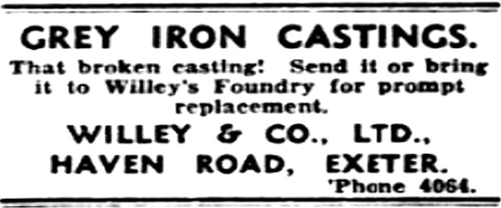 Advert: Willey & Co.