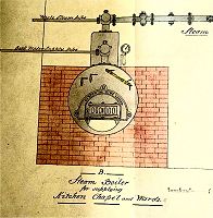 Drawing of a steam boiler