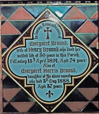 Memorial tile for Margaret Braund
