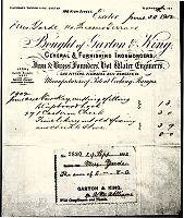 Garton & King invoice 1902