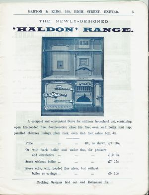 Catalogue details of the Haldon Range