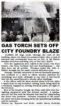 Newspaper article - fire