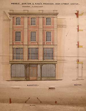 Plan for new shop front 1869