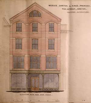 Plan for new shop front 1869